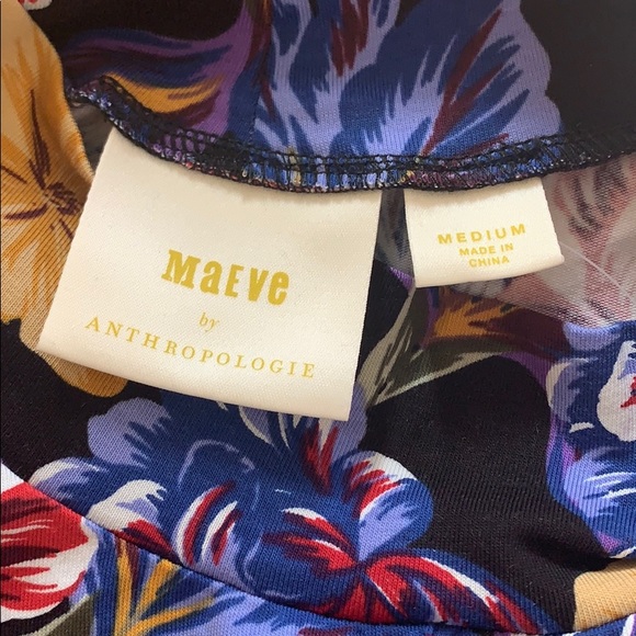 NWT ANTHRO Floral Knit Mock Neck Top size medium - Picture 5 of 6